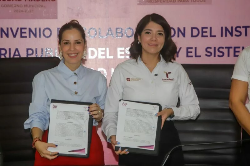 Firma convenio Instituto de Defensoría Pública del Estado de Tamaulipas  con DIF Ciudad Madero para garantizar atención jurídica gratuita
